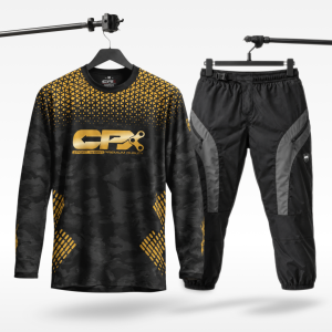 Set Jersey Sepeda MTB Downhill Golden Arrow + Celana Sepeda MTB Raptor