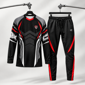 Set Jersey Sepeda MTB Downhill Hexagon + Celana Training Panjang Sepeda