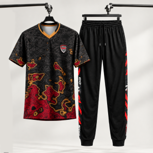 Set Jersey Olahraga Lengan Pendek Batik Sportify + Celana Training Don't Quit