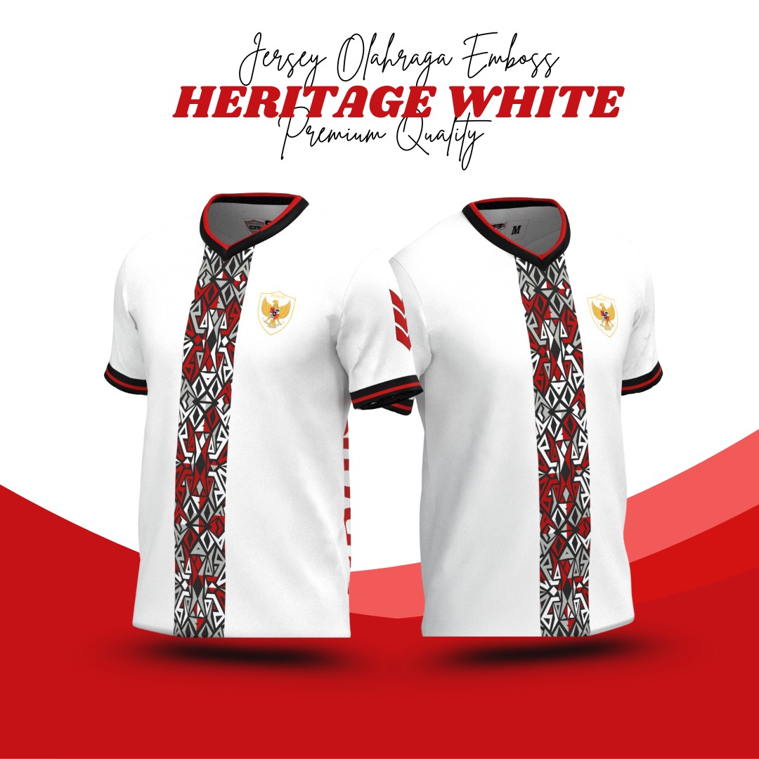 Jersey Olahraga Lengan Pendek Heritage White - Gambar 2