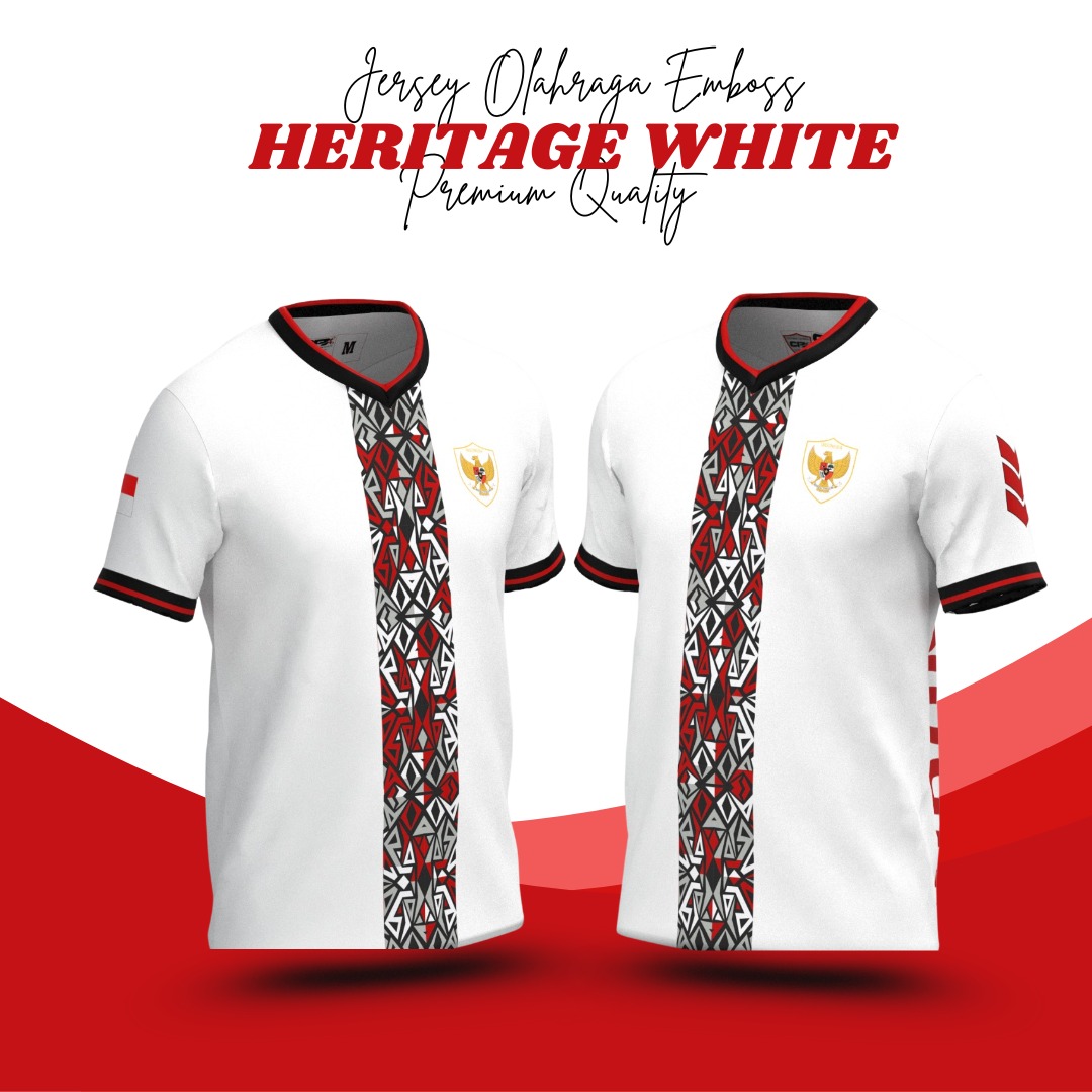 Jersey Olahraga Lengan Pendek Heritage White - Gambar 4